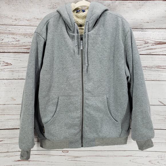 Bass Creek Outfitters Workwear Gray Sherpa Lined Full Zip Hoodie Size XL - Picture 1 of 14
